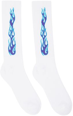 Palm Angels White Flames Socks