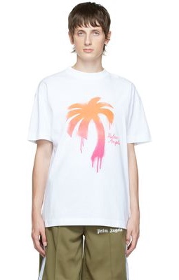 Palm Angels White Sprayed Palm T-Shirt