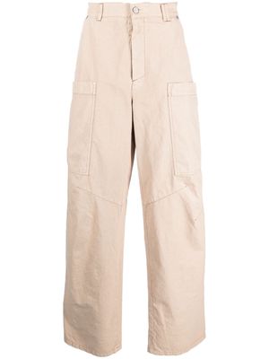 Palm Angels wide-leg cotton cargo trousers - Neutrals