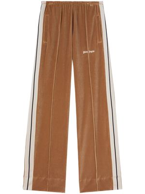 Palm Angels wide-leg velvet track pants - Brown