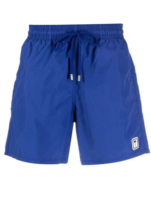 Palm Angels x Vilebrequin logo-patch swimming shorts - Blue