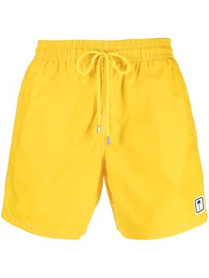 Palm Angels x Vilebrequin logo-patch swimming shorts - Yellow