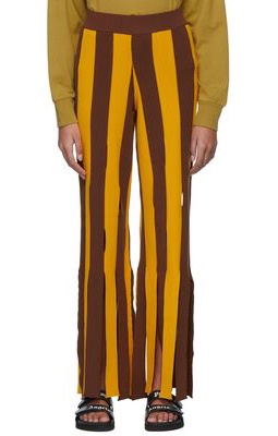 Palm Angels Yellow & Brown Viscose Lounge Pants