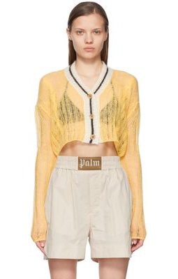 Palm Angels Yellow Mohair Cardigan