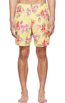 Palm Angels Yellow Polyester Swim Shorts