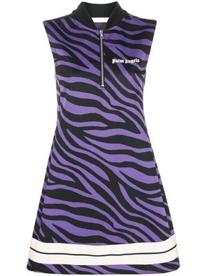 Palm Angels zebra-print shift minidress - Purple