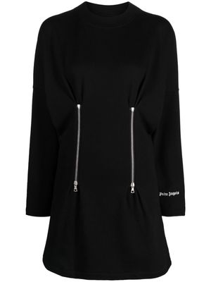 Palm Angels zip-detail cotton minidress - Black