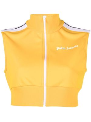 Palm Angels zip-up cropped vest - Yellow