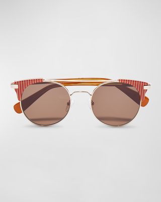 Palma Mixed-Media Aviator Sunglasses