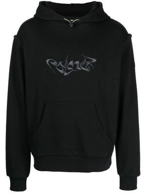 Palmer detachable-sleeve cotton hoodie - Black
