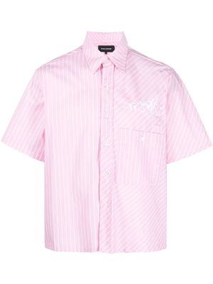 Palmer embroidered-logo striped shirt - Pink