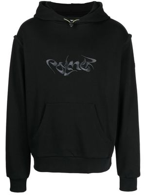 Palmer//Harding detachable-sleeve cotton hoodie - Black