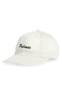 PALMES Alley Logo Adjustable Baseball Cap in Off-White 