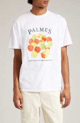 PALMES Apples Organic Cotton Graphic T-Shirt in White