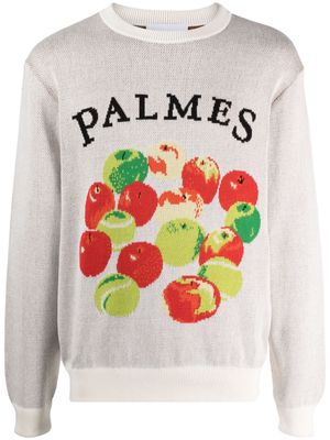 Palmes Apples organic-cotton jumper - White
