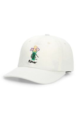PALMES Arrow Heart Twill Baseball Cap in Off-White