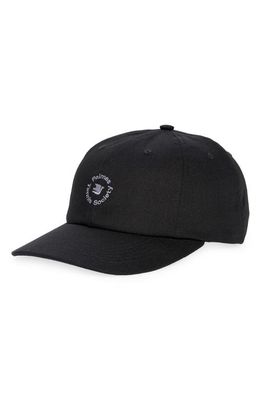 PALMES Circle Embroidered Logo Baseball Cap in Black