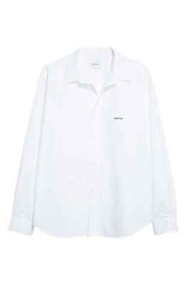PALMES Daryl Logo Embroidered Cotton Poplin Button-Up Shirt in White