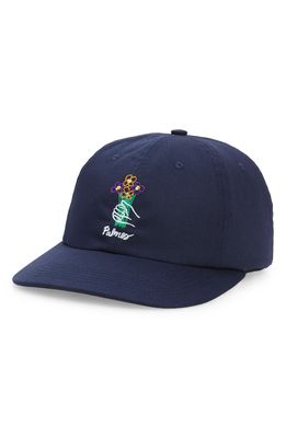 PALMES Embroidered Bouquet Twill Baseball Cap in Blue