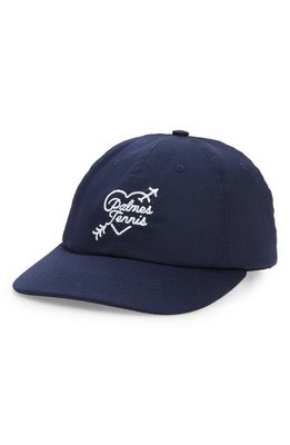 PALMES Embroidered Bouquet Twill Baseball Cap in Navy