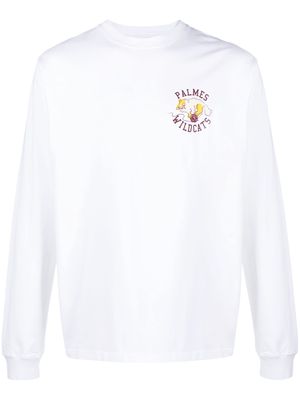 Palmes logo-print cotton sweatshirt - White