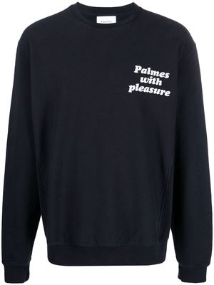 Palmes logo-print crew neck sweatshirt - Blue
