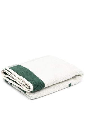 Palmes logo print organic-cotton towel - White