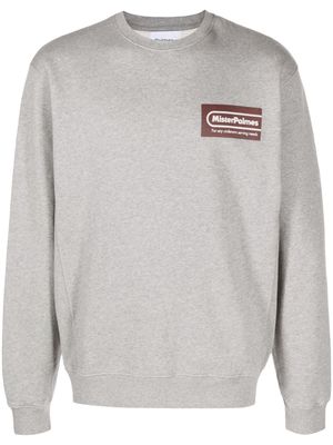 Palmes Mr. Palme-print cotton sweatshirt - Grey