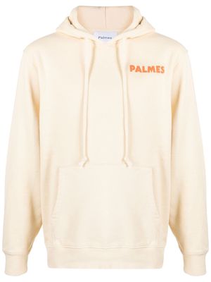 Palmes slogan-print cotton hoodie - Neutrals