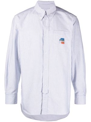 Palmes striped long-sleeved shirt - Blue