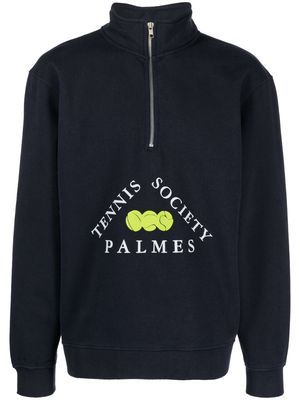 Palmes Triangle high-neck zip-up sweatshirt - Blue