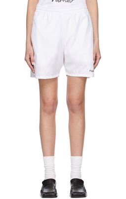 Palmes White Polyester Shorts