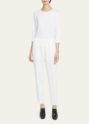 Palmira Pleated-Front Pull-On Pants