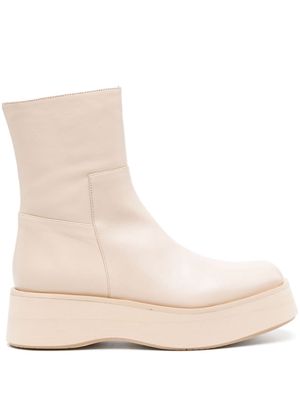 Paloma Barceló 50mm leather wedge ankle boots - Neutrals
