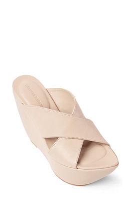 Paloma Barcelo Kora Platform Wedge Slide Sandal in Ivory