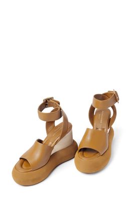 Paloma Barcelo Niran Wedge Platform Sandal in Ochre