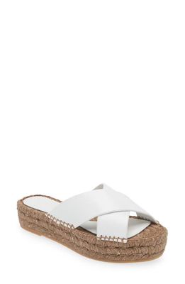 Paloma Barcelo Norma Espadrille Platform Slide Sandal in White 