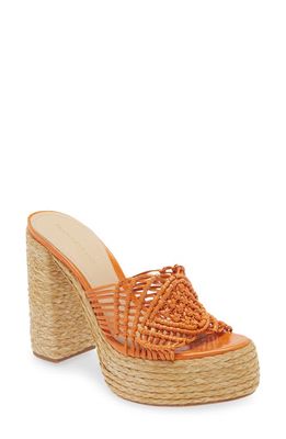 Paloma Barcelo Susana Platform Slide Sandal in Orange 