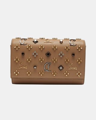 Paloma Clutch in Leather with Loubinthesky Spikes