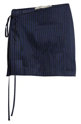 Paloma Wool Alma Linen Blend Sarong in Navy