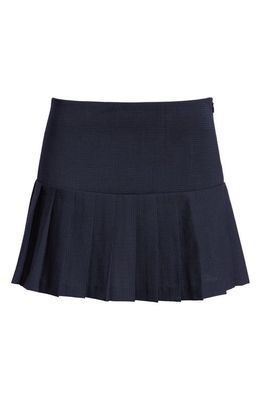 Paloma Wool Araceli Pleated Wool Blend Miniskirt in Dark Navy