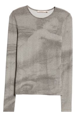 Paloma Wool Arcangel Semisheer Long Sleeve Top in Mid Grey