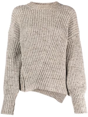 Paloma Wool asymmetric-hem ribbed-knit jumper - Brown
