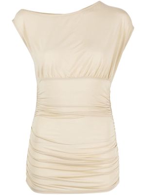 Paloma Wool boat-neck ruched tank top - Neutrals