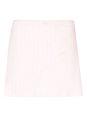 Paloma Wool bow-detail pointelle-knit skirt - Pink