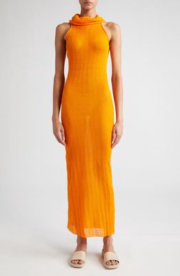 Paloma Wool Dely Cowl Neck Sleeveless Sweater Dress in Orange