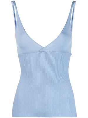 Paloma Wool fine-ribbed V-neck top - Blue