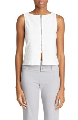 Paloma Wool Folch Stretch Cotton Zip Top in White