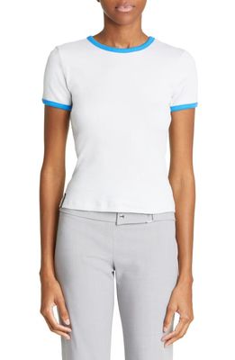 Paloma Wool Linx Contrast Organic Cotton Rib T-Shirt in Light Grey