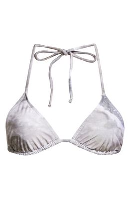 Paloma Wool Okavago Halter Neck Triangle Bikini Top in Light Grey